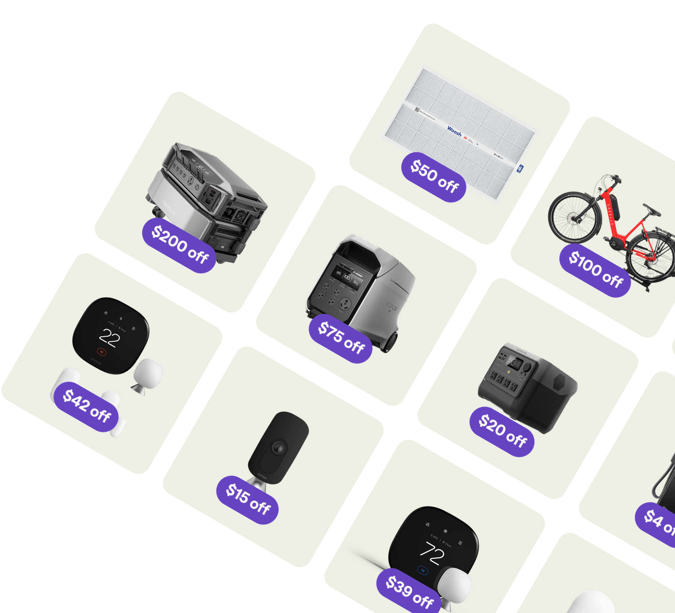 Grid of products that are available with a discount in the Palmetto marketplace